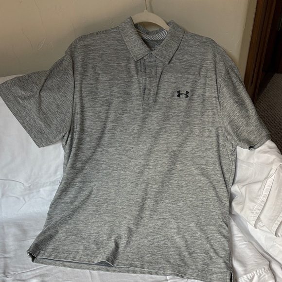 Under Armour Men's Heather Gray Polo Shirt - Picture 1 of 2